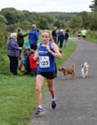 MIchelle  Holt (Sunderland Harriers) wins the womens Prudhoe Miners Race.